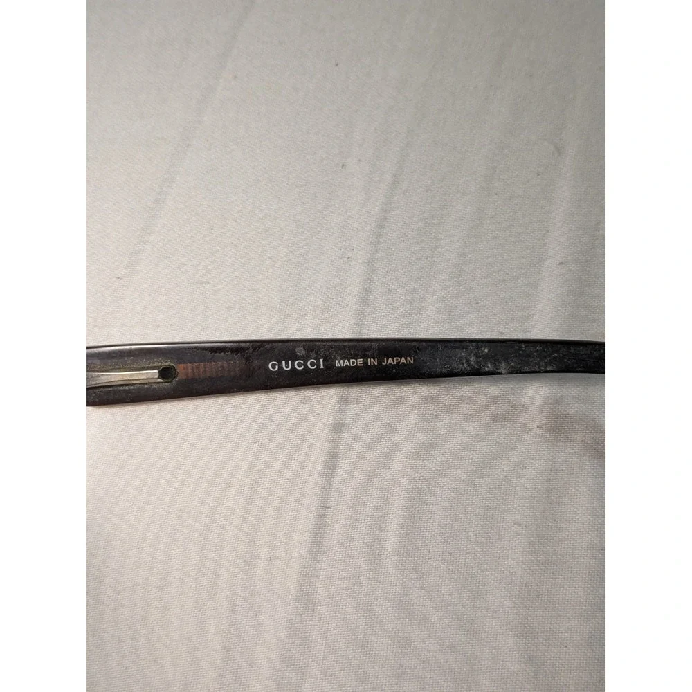 Vintage Gucci GG 1848 Eyeglasses Black Rectangular Frame 135 Made in Japan